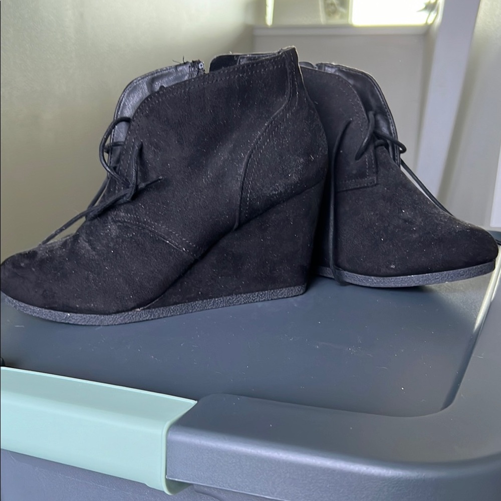 Women's Black Wedge Ankle Boots